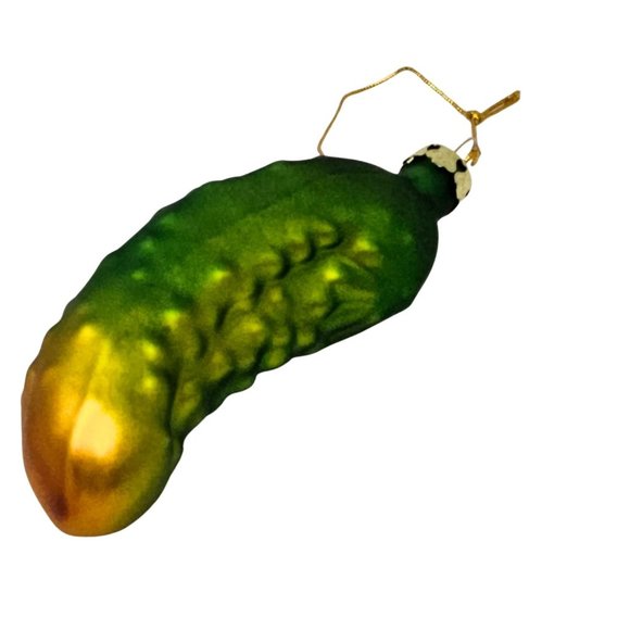 4" Pickle Glass Ornament, Christmas Party Decor - Picture 2 of 4